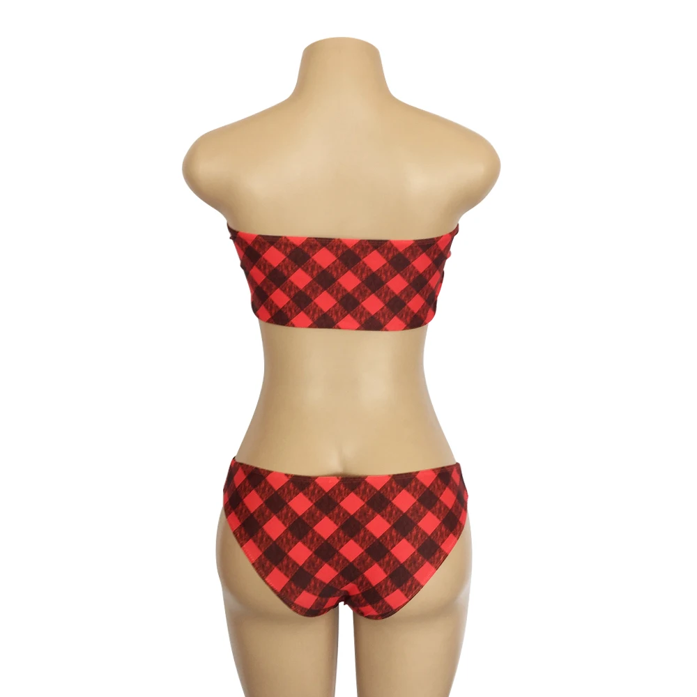 Сексуальная Женская одежда для плавания 2019 новый топ красный квадрат узкая с