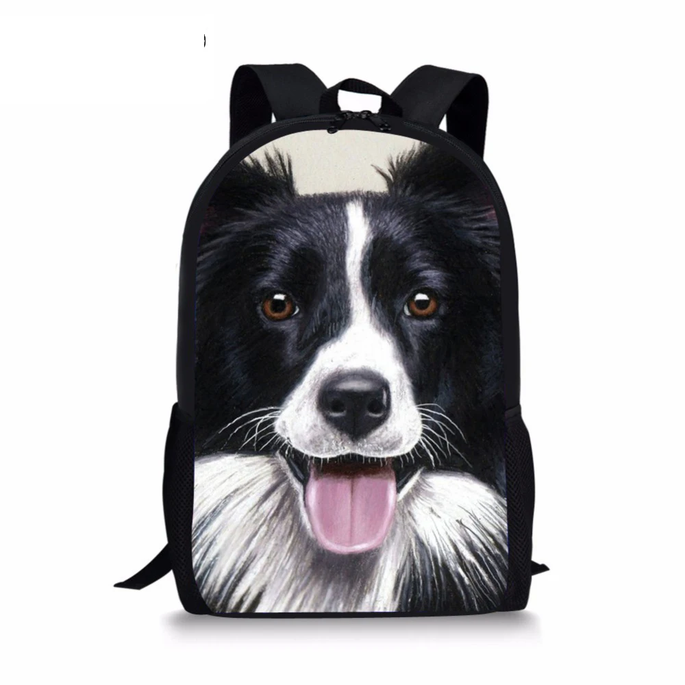 Boder Collie детский рюкзак с принтом собаки для девочек и мальчиков черный милой