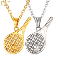 u7 men stainless steel tennis racket pendant necklace gift for tennis sports lover p1014
