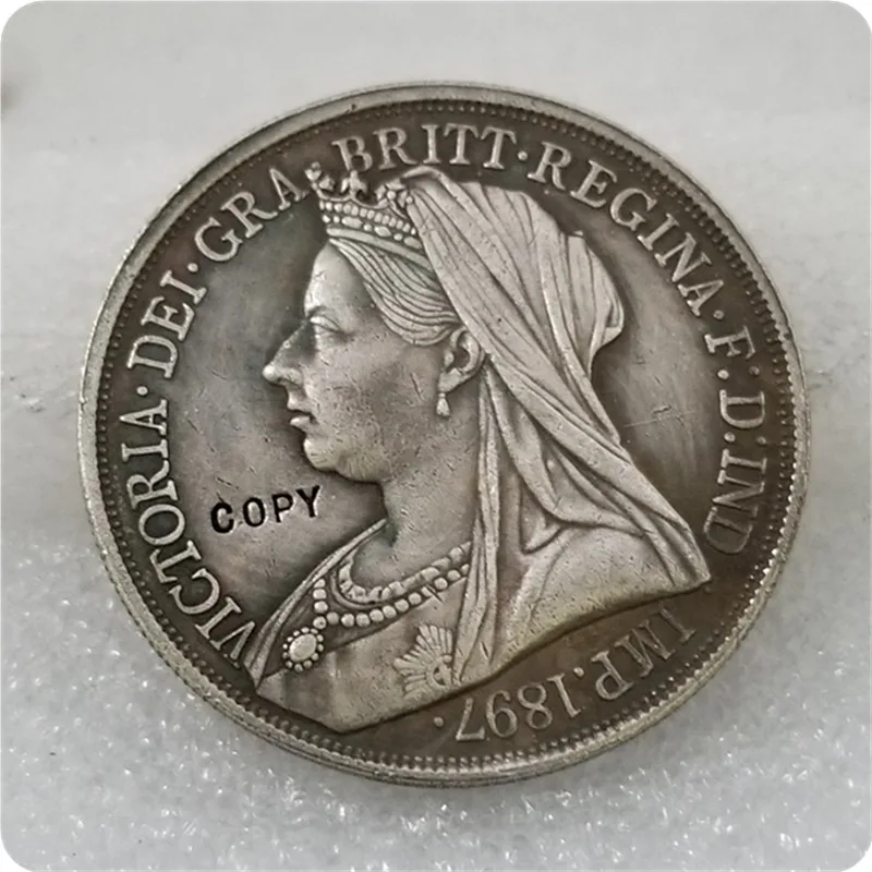 1897 британская Корона Королева Виктория Монета серебряная КОПИЯ БЕСПЛАТНАЯ