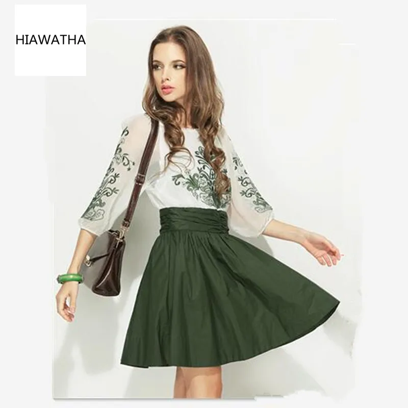 WKOUD женское шифоновое платье с вышивкой новинка 2017 лоскутное мини-платье