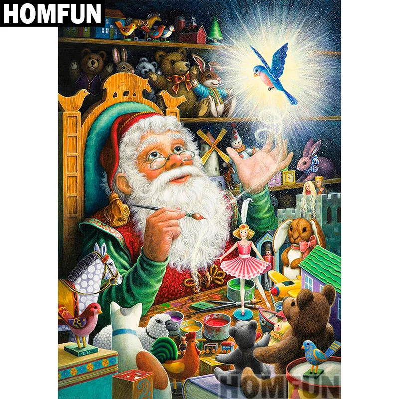 

Алмазная живопись HOMFUN A00957, картина «сделай сам» из квадратных/круглых страз, вышивка крестиком, рождественский подарок, домашний декор, 5D