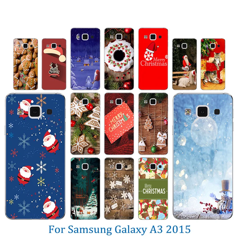 Для Samsung A3 2015 чехол мягкий силиконовый веселый X'MAS шаблон для Galaxy A300 A300F A300H A3000