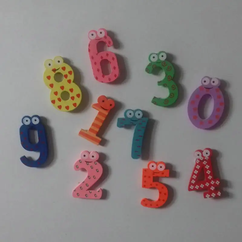 10 шт./компл. Дети образования математика игрушка Catoon Деревянный магнит на