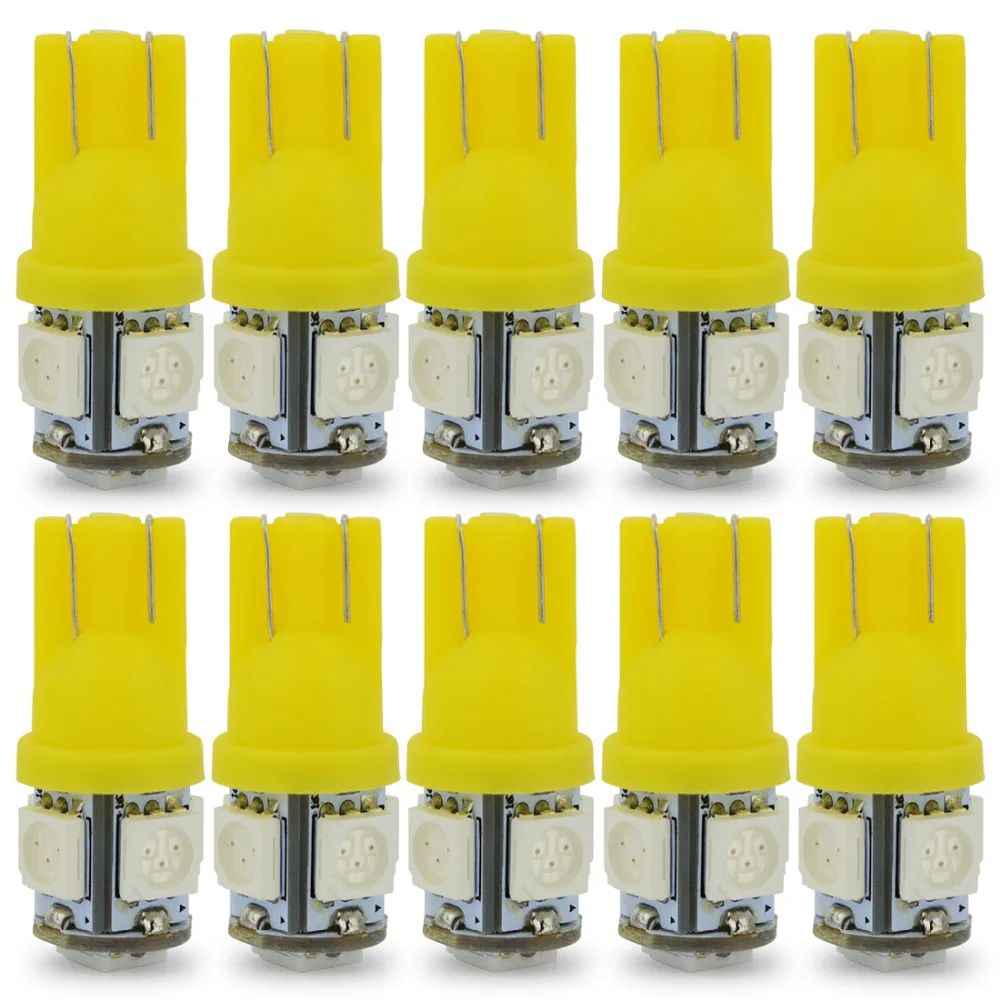 100 шт. T10 5050 5SMD светодиодный w5w белый свет Автомобильный горизонтальный Клин задний фонарь лампа белый цвет красный, желтый цвета: голубой, розовый, зеленый
