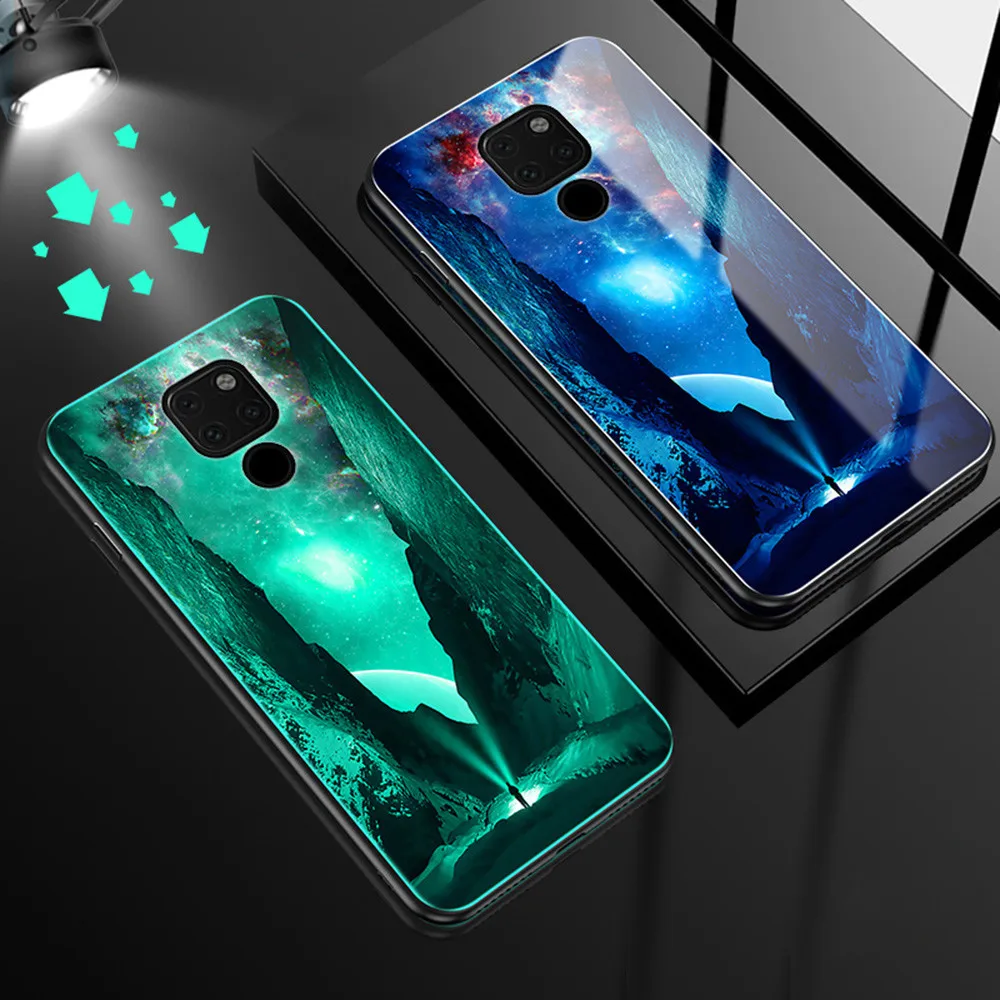 Luminous Phone Cases For Huawei Honor 7A 7C P10 P20 Pro Space Night Shine Glass Case Nova3e 3i Nova 2s Mate 20 10 |