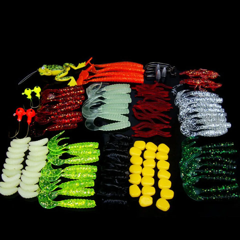 

129PCS/Lot Pesca Artificial Lure Set Japan Lure Bait 14 Type Fishing Worm Swimbaits Soft Lure Fishing Bait Fishing Lure with Box
