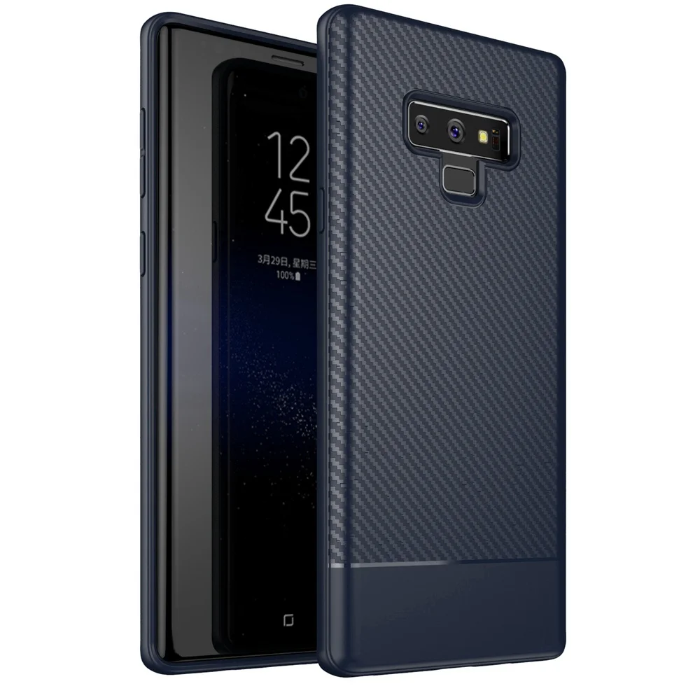 Синий Бизнес углерода Примечание 8 чехол для samsung Galaxy Note 9 S10 плюс Note9 Coque для samsung Galaxy S8 S9 S10 плюс примечание 9 8 чехол - Цвет: Синий