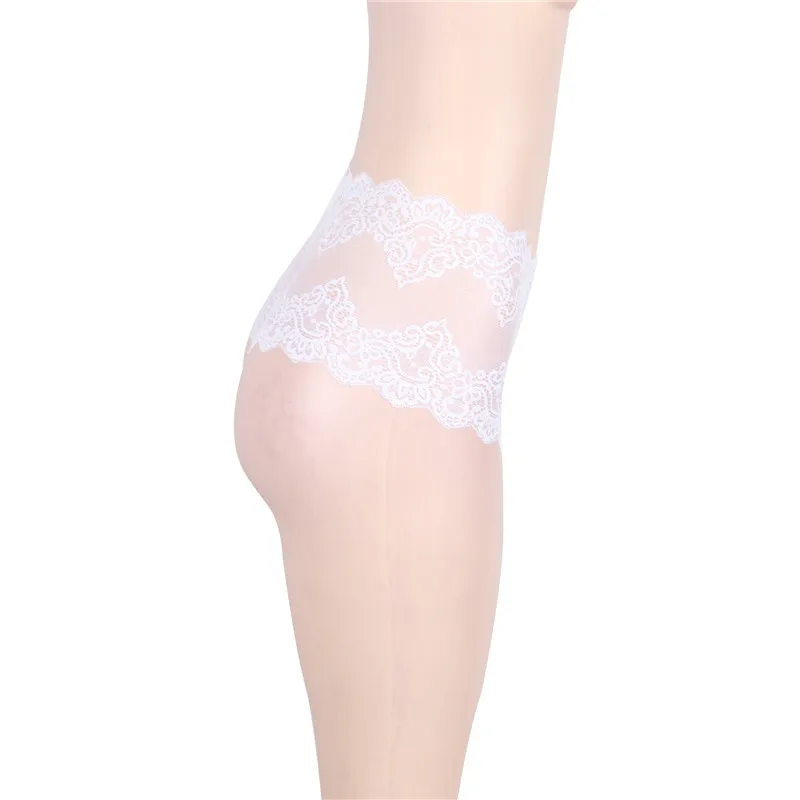 Comeonlover Culotte Femme большой размеры бесшовные трусики для женщин черный, белый цвет Высокая талия прозрачные трусы кружево женщина под одежда PI5144