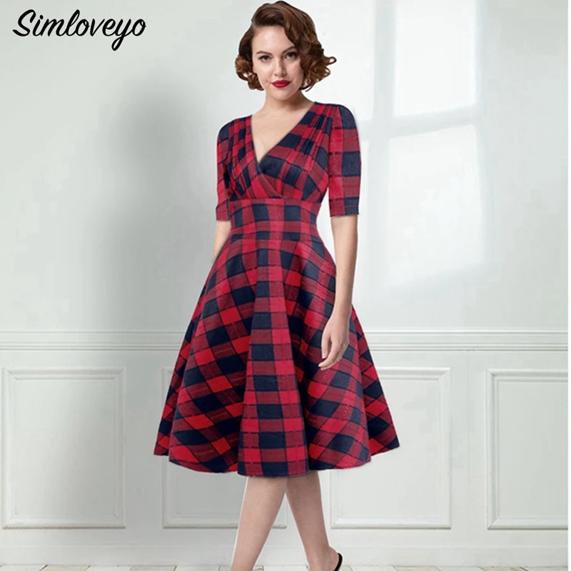 

SIMLOVEYO, Новинка лета 2019, женские трапециевидные Повседневные платья из полиэстера с рукавом до локтя, женское платье, платье с V-образным выре...