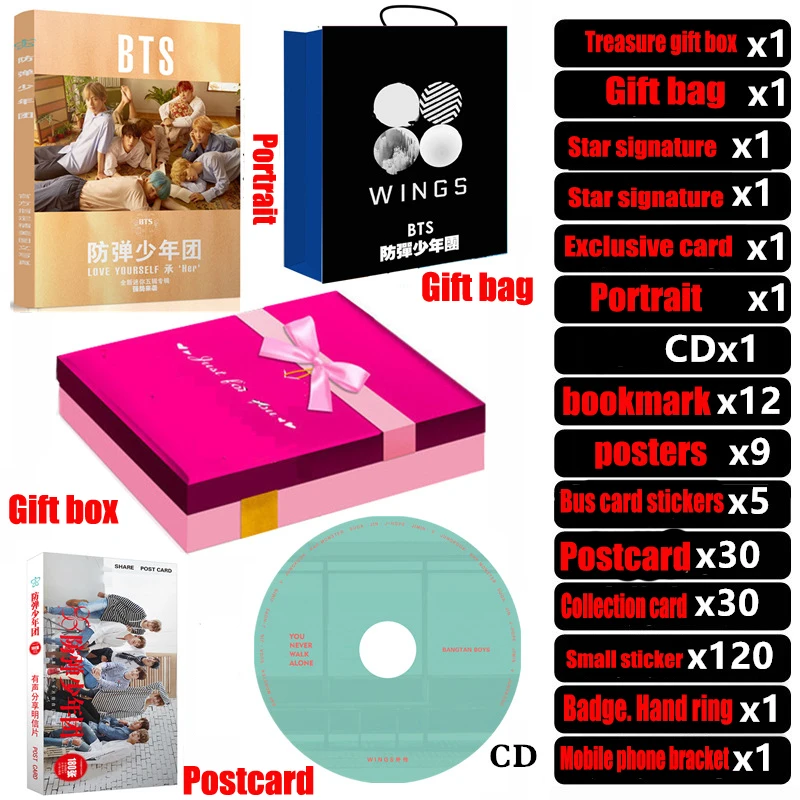 Kpop bangtan boys/открытка/Портрет/Закладка/CD/Плакаты/подпись фото/Наклейка/Поддержка Подарочная коллекция