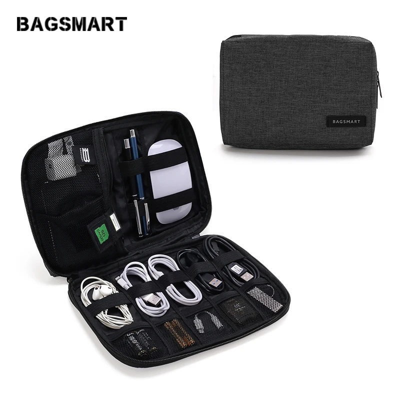 BAGSMART электронные аксессуары упаковочные органайзеры для наушников USB SD карта зарядное устройство кабель для передачи данных Дорожная сумка пакет костюм чехол Чехол
