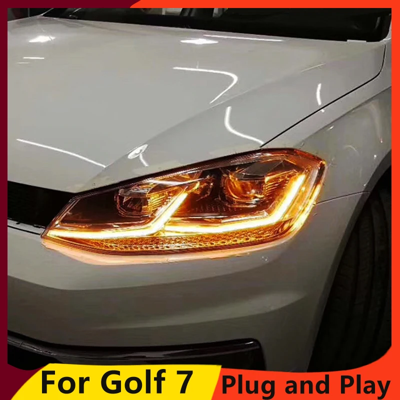 Автомобильный Стайлинг KOWELL для VW Golf 7 фар MK7 светодиодный ная фара DRL линза двойной
