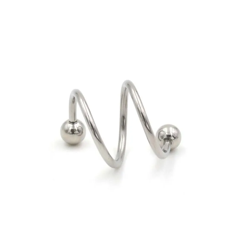 S образные спиральные ушные сережки в стиле панк из нержавеющей стали для