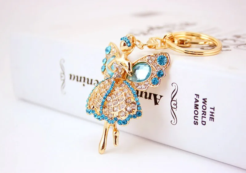 Dalaful Lucky Angel Wings Elves хрустальные Брелоки для ключей, держатель для ключей, женский подарок, модные брелки-новинки K244