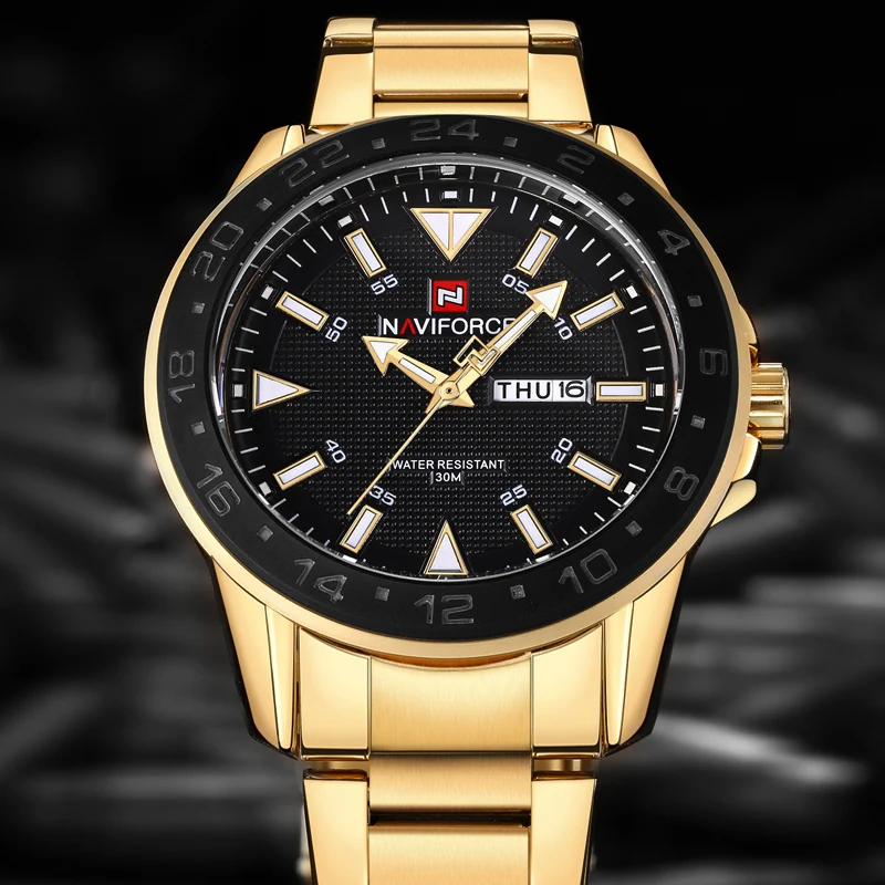 

Мужские часы Топ бренд класса люкс NAVIFORCE модные кварцевые часы мужские водонепроницаемые полностью стальные золотые наручные часы relogio ...