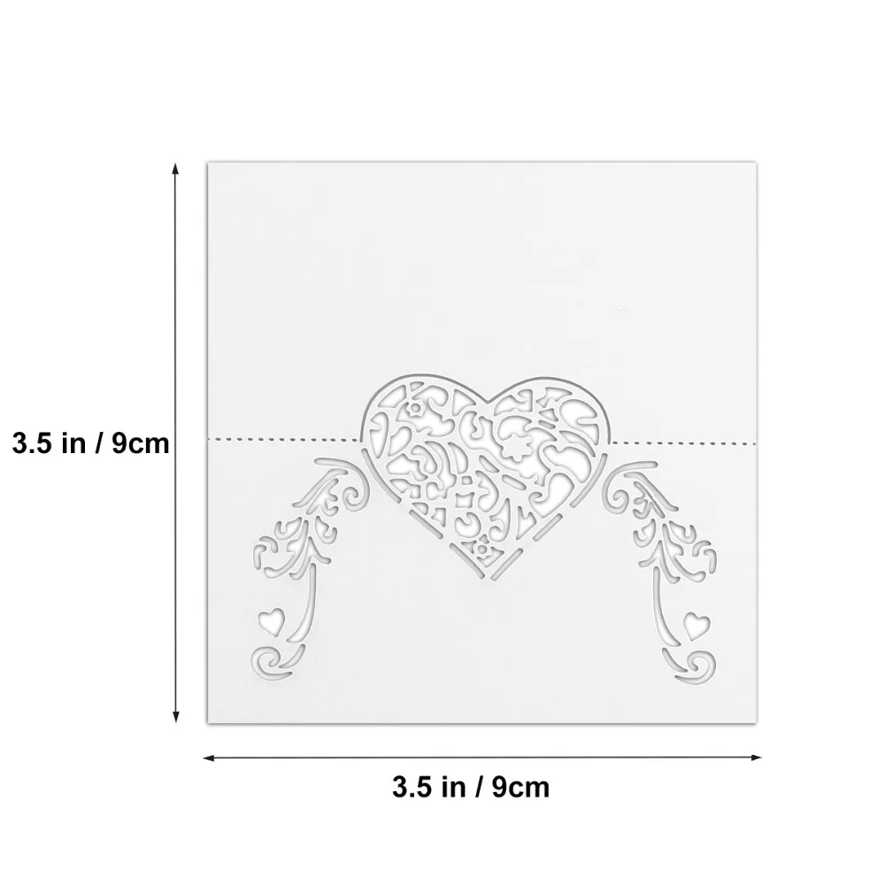 50pcs Cut Heart Shape Table Name Card Place Wedding Party Decoration Favor |