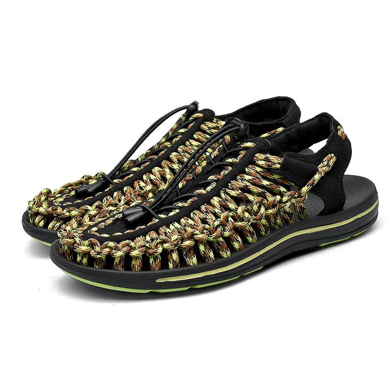 New Casual Men Soft Sandals Comfortable Men Summer Lycra Sandals Men Roman Summer Outside Home Beach Sandals Big Size DA0234