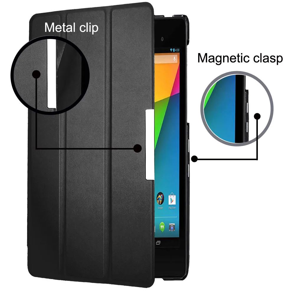 Фото Умный кожаный чехол для Nexus 7, Ультратонкий флип-чехол для Asus Google Nexus 7 FHD 2nd (2nd Gen.2013), Магнитный чехол-книжка с функцией автоматического сна №3