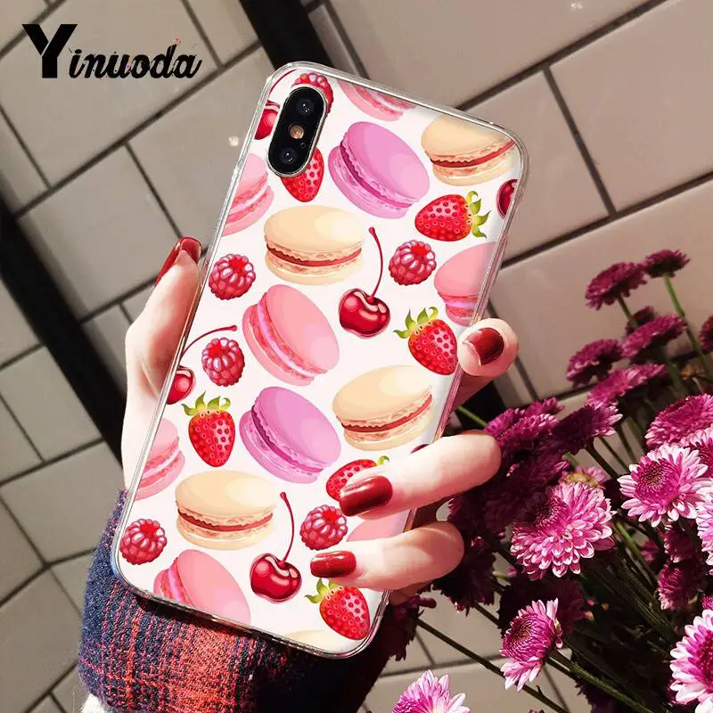 Yinuoda макароны и кексы милый женский роскошный чехол сделай сам для iPhone 8 7 6 6S Plus X XS