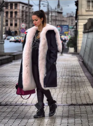 ARLENESAIN fur parka2017 женская модель из натурального Лисьего меха шуба 739|real fox coat|fur coat