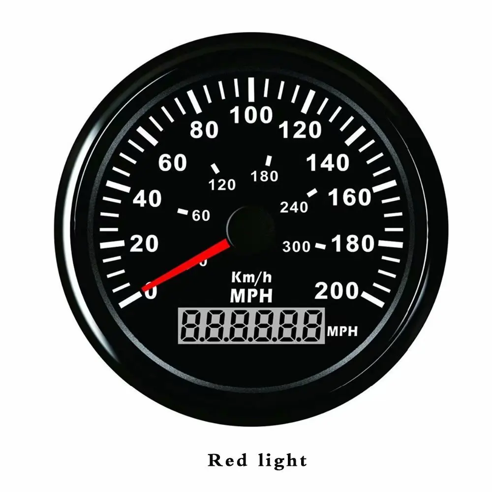 red light Универсальный Автомобильный gps измеритель скорости 200mph красный светодиодный датчик скорости для ford focus 2 мотоцикла автомобиля лодки o 85 мм - Цвет: red light