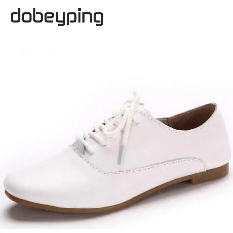 Новый 2016 Натуральная кожа Классический Женщины Oxfords Обувь Мода для Девочек