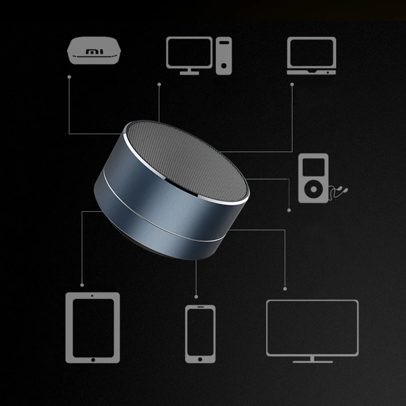 Мини размер беспроводной Bluetooth динамик металлический портативный сабвуфер