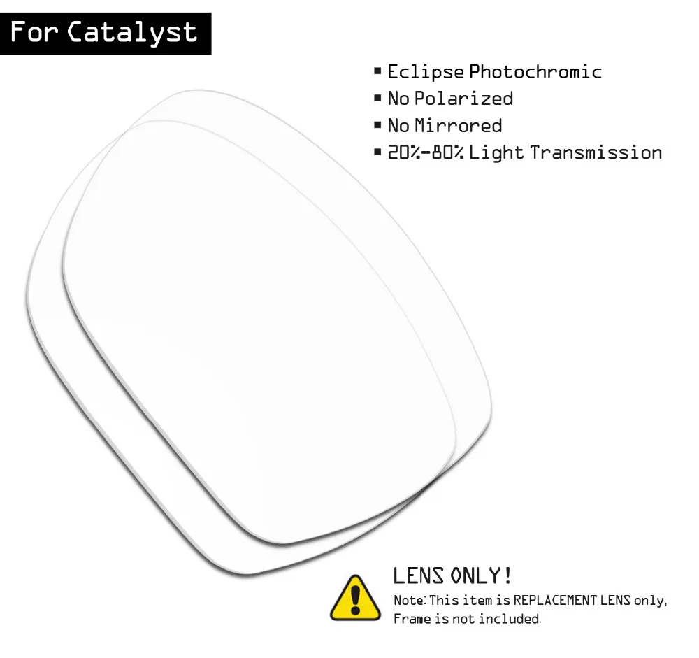 SmartVLT Sunglasses Replacement Lenses for Oakley Catalyst - Eclipse Grey Photochromic