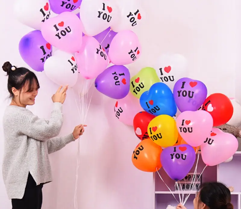 Любящее сердце Форма Романтический латексные воздушные шары для праздника Baby