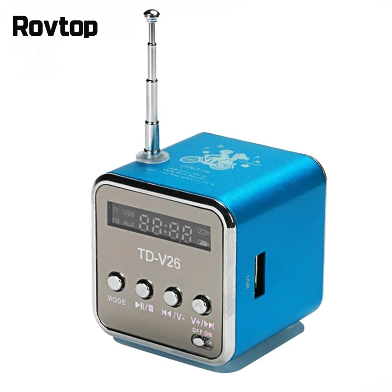 Радиоприемник Rovtop TD V26 FM радио плеер ЖК дисплеем и поддержкой стерео динамиков Micro