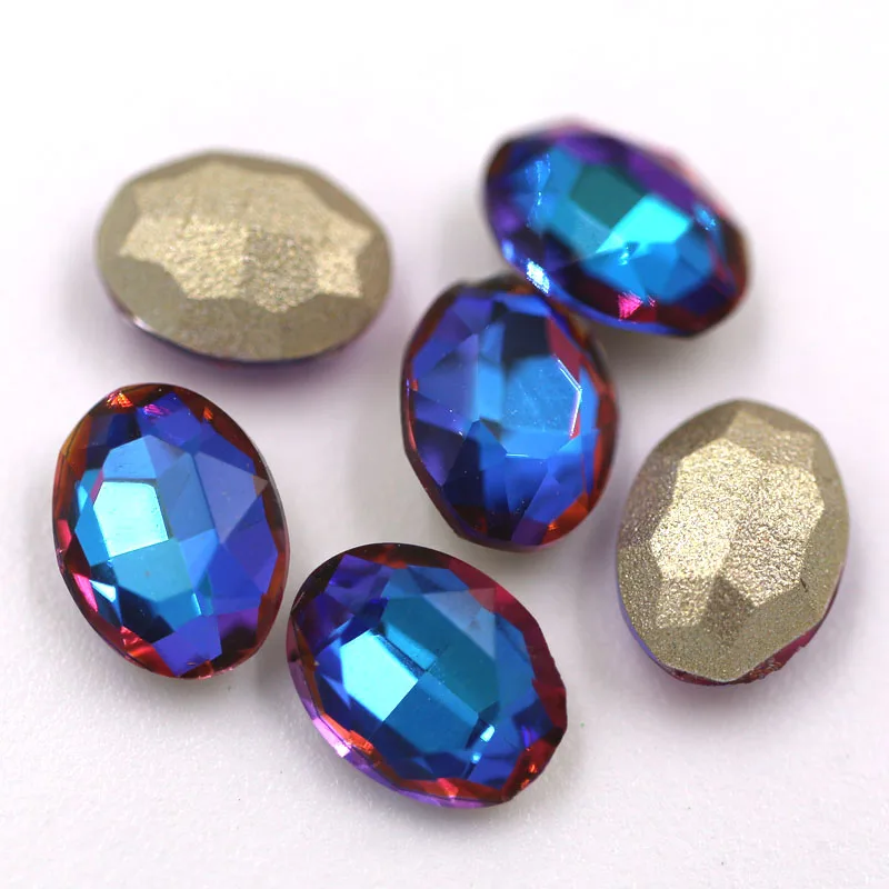 Стразы прозрачные пурпурно-голубые 8 мм грушевидной формы шт./упак. для