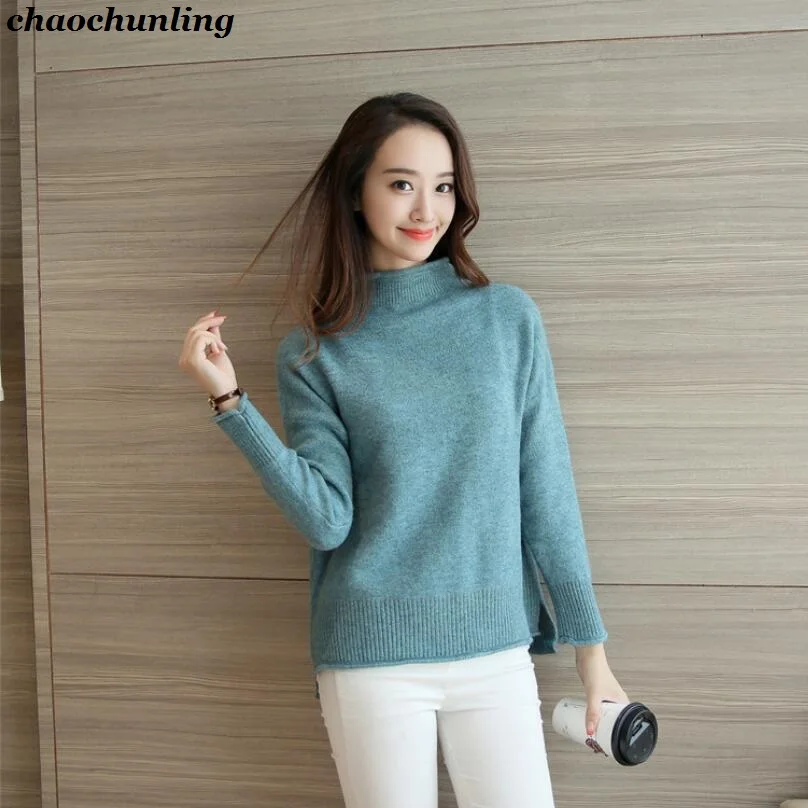 Корейские женские толстые пуловеры с высоким воротником 2018 новые осенние и