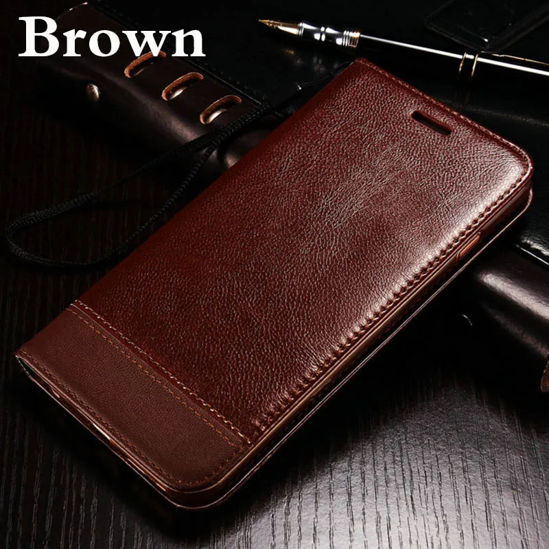 Brown Для huawei Y7 Prime Y 7 Y72018/Nova 2 Lite Магнитный чехол-книжка из зернистой кожи для huawei Honor 7C 5,9" Enjoy 8 - Цвет: Brown