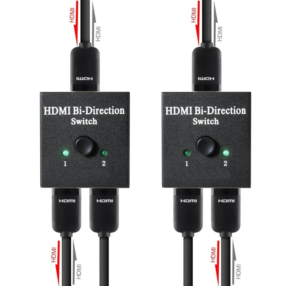 HDMI переключатель 2 порта Bi-direction ручной 2x1 1x2 концентратор-HDCP Passthrough Sup порты