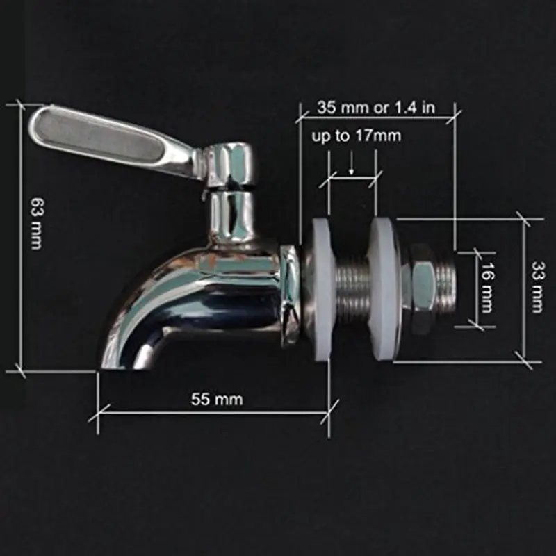

Stainless Steel Faucet Tap for Home Barrel Fermenter Wine Beer Beverage Juice Dispenser Spigot Drink Fridge