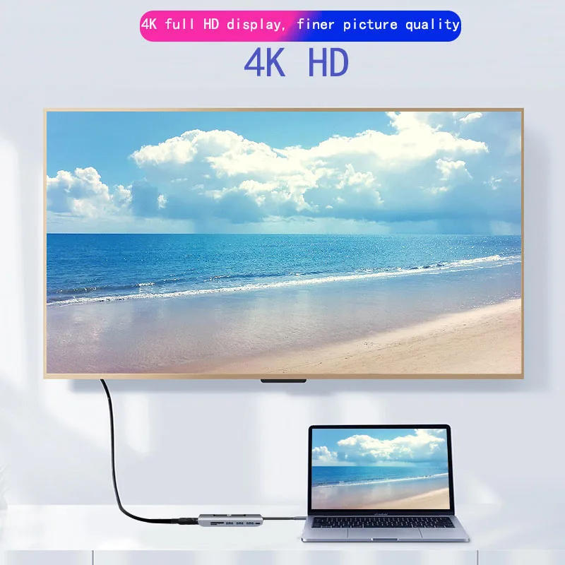Док станция Fealushon с разъемом типа C HDMI USB хаб для ноутбуков Macbook Pro HP DELL поверхностей