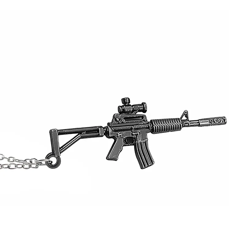 Мода стрельба игры AK47 M416 AWM моделирование пистолет индивидуальный кулон, ожерелье крутые мужчины металла пистолет ожерелье с кулоном в форме пистолета - Окраска металла: M4A1