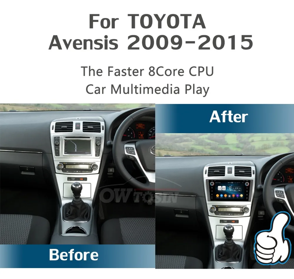 " ips 8 Core, 4 Гб+ 64G Android 9,0 автомобиля DVD навигационный GPS радиоприемник для Toyota Avensis 2009 2010 2011 2012 2013 DSP CarPlay попугай BT
