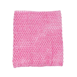 Pink tutu tube top 1 шт. вязаный крючком пачка топ Топ 10 дюймов вязаный крючком повязка на голову для девочек юбка-пачка Топы - Цвет: Pink tutu tube top