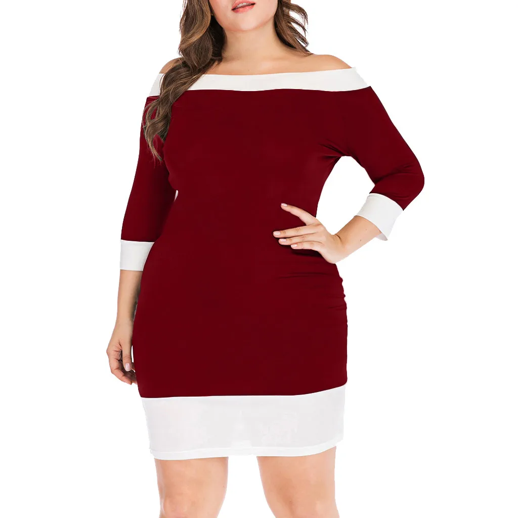 JAYCOSIN женское платье плюс, лето, 5xl, Дамское, большой размер, с открытыми плечами, половина рукава, высокая талия, сумка, бедра, летнее платье, повседневное