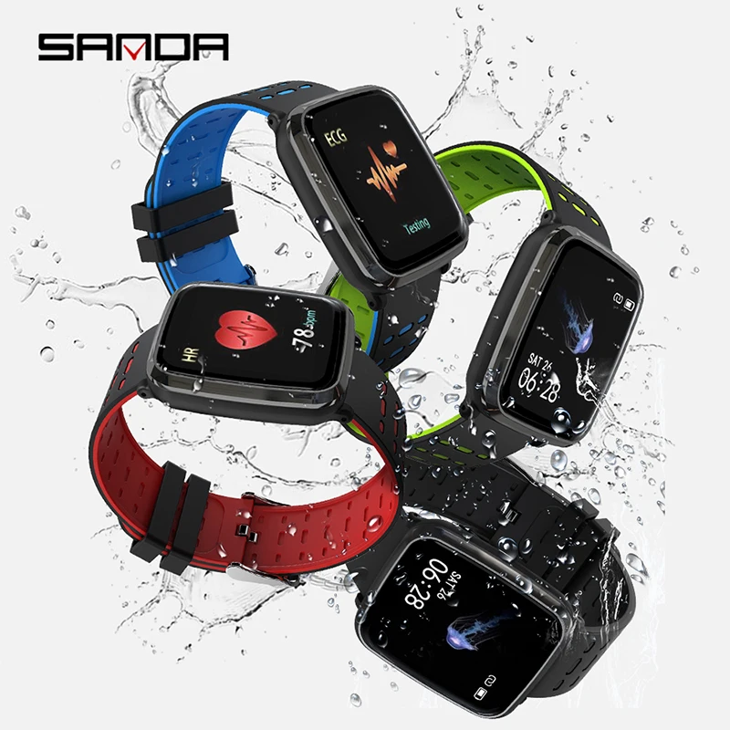 SANDA фитнес трекер умные часы для мужчин Bluetooth ECG PPG пульсометр кровяное давление