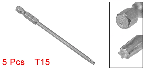 Uxcel 5 шт. 100/50/75 мм длиной 1/" Шестигранным хвостовиком T10/15/6/20/25/27/5/8/9 lite плюс Магнитный с шестигранной головкой отвертка, биты, S2, DIY заменить инструменты