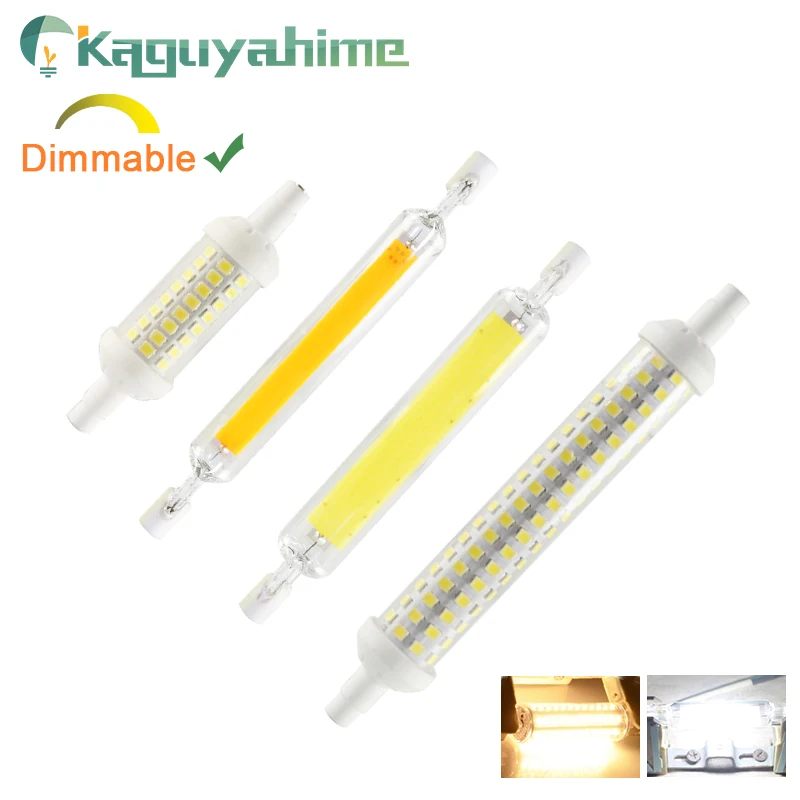 Светодиодная COB лампа Kaguyahime R7s 110 в 220 78 мм 118 135 диммируемая лампочка SMD 2835