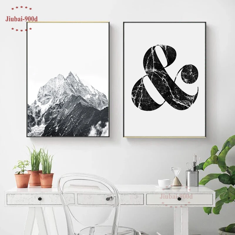900D Wall Art Canvas Painting Posters And Prints Pictures For Living Room Poster Nordic Mountain Decoration NOR085 | Дом и сад