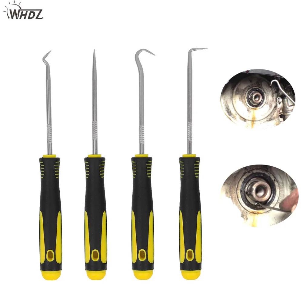 

WHDZ Durable Car Hook Craft Hand Tools 4Pcs Oil Seal O-Ring Seal Remover Pick Set