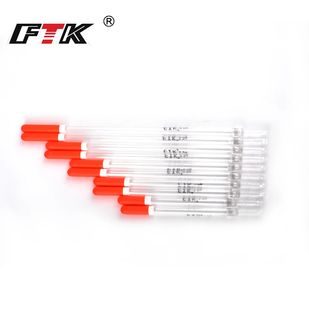 ФТК 10 шт./лот нейлон Пластик поплавок 1,0g/1,25g/1,5g/2,0g/2,5g/3,0g с украшением в виде кристаллов Пластик Рыболовные Поплавки трубки Набор рыболовные снасти