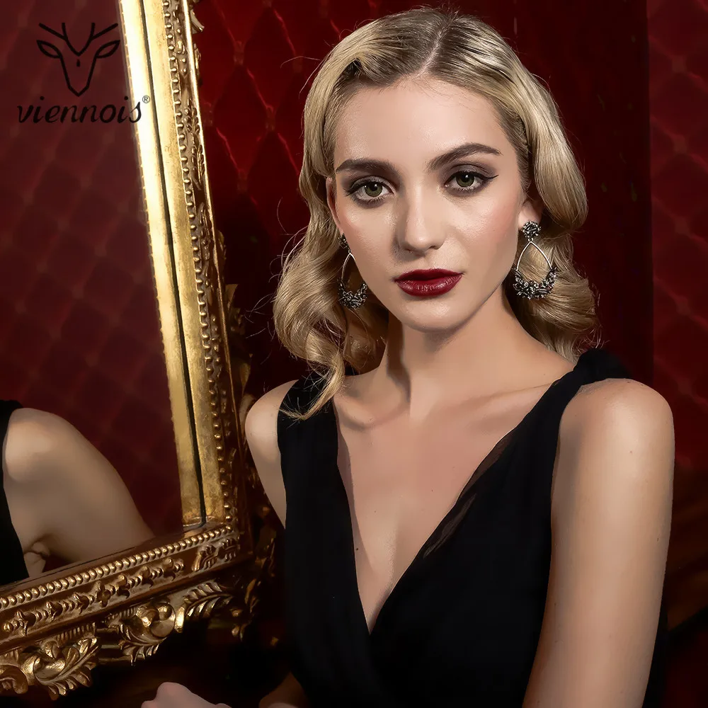 Viennois Старинные Серебристый Цвет Water Drop Shaped Серьги для Женщин Несколько