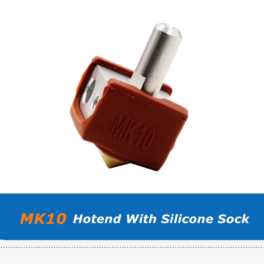 2pcs MK10 Hot End Set Aluminum Heated Block + 0.4mm Brass Nozzle + Throat + MK10 Silicone Cover 2pcs MK10 Hot End Set Aluminum Heated Block + 0.4mm Brass Nozzle + Throat + MK10 Silicone Cover