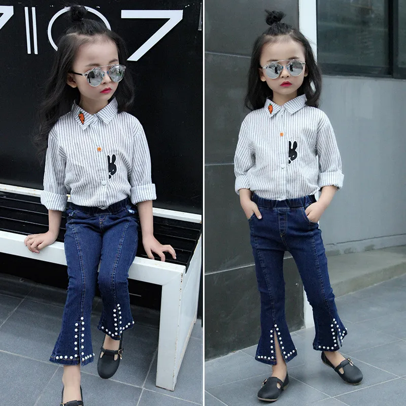 Luoyamy/расклешенные штаны для девочек детская одежда повседневные брюки малышей